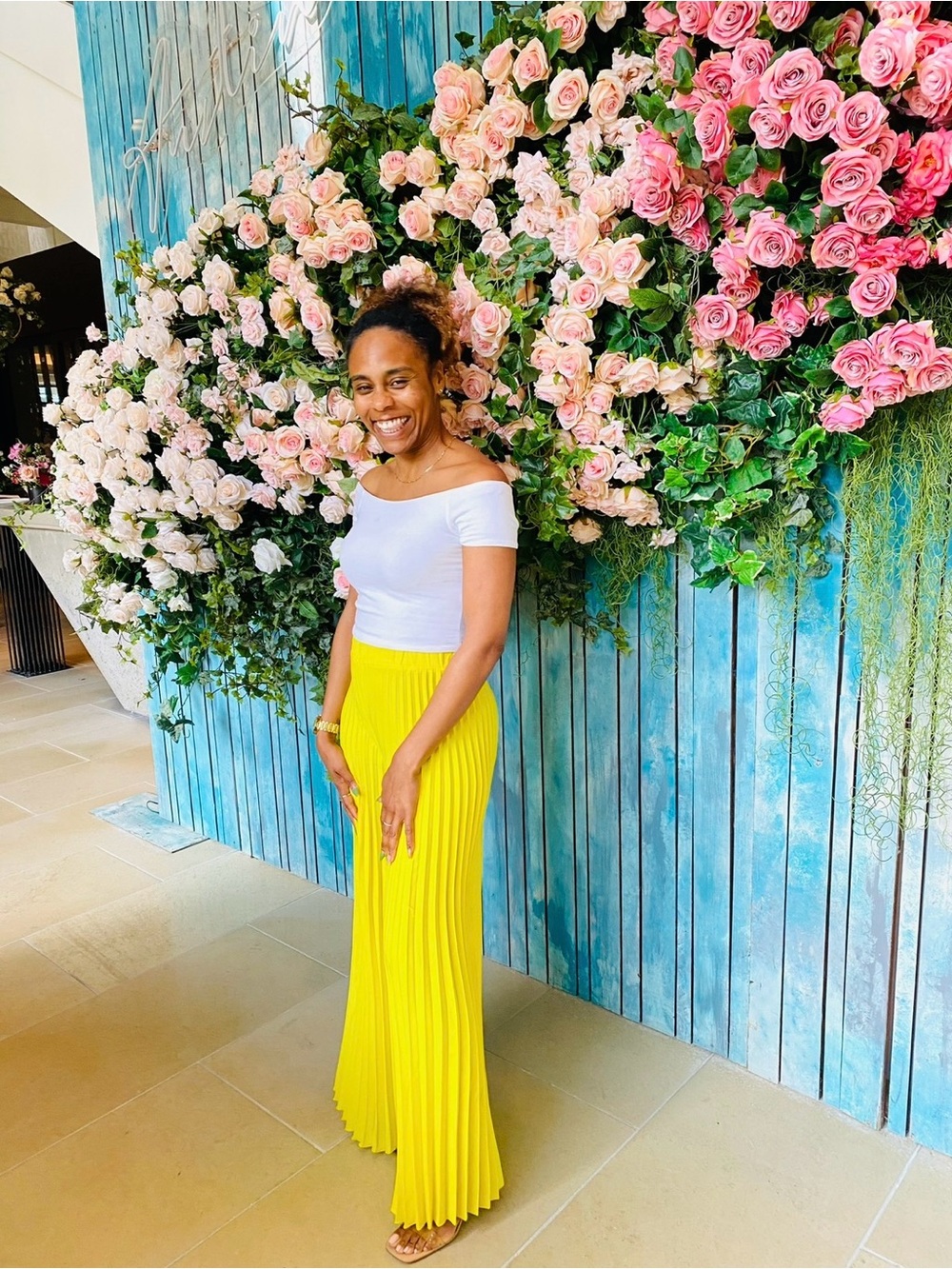 SHEIN Vibrant Yellow Pleated Wide-Leg Pants|brunch|tea time| feminine flowy